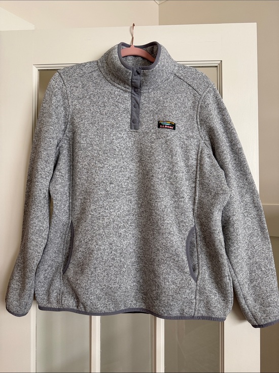 L.L. Bean Jackets & Blazers - L.L. Bean Heather Gray Women’s Snap-Front Fleece Pullover